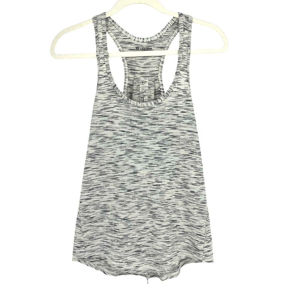 Lululemon All Tied Up Tank Heathered White Black Size 2